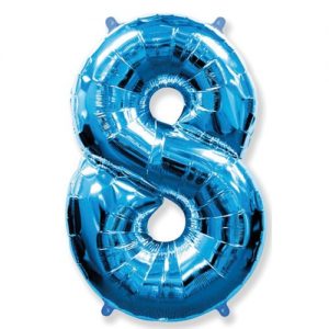 Шар Цифра "8" Голубая (113 см)