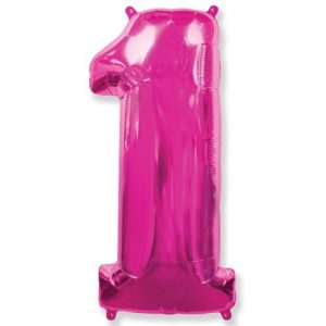 Шар Цифра "1" Розовая (100 см)