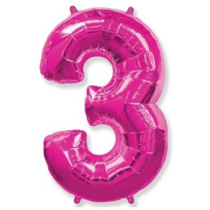 Шар Цифра "3" Розовая (110 см)