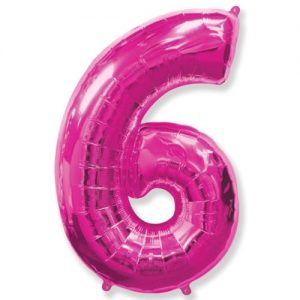 Шар Цифра "6" Розовая (115 см)