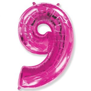 Шар Цифра "9" Розовая (115 см)