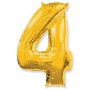 Шар Цифра "4" Золотая (100 см)