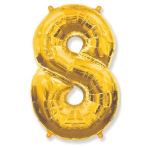 Шар Цифра "8" Золотая (113 см)