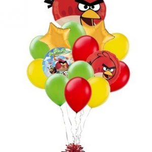 Букет «Angry Birds» из 12 воздушных шаров и 1 фигурки