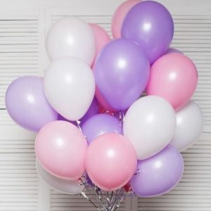 Готовое облако из 35 гелиевых шаров нежных тонов