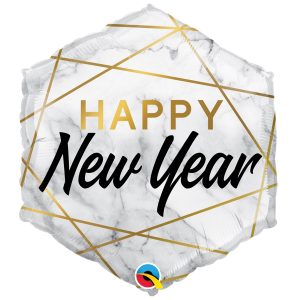 Шар  «HAPPY NEW YEAR» новый год мрамор