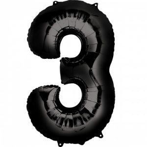 Шар Цифра "3" Чёрная