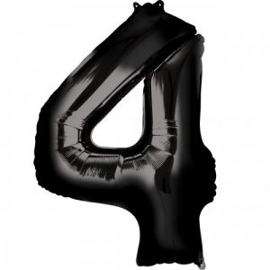 Шар Цифра "4" Чёрная