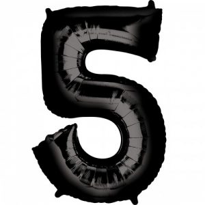 Шар Цифра "5" Чёрная