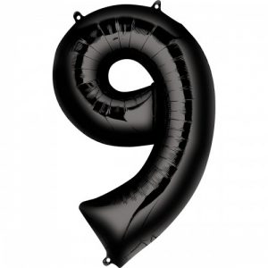 Шар Цифра "9" Чёрная