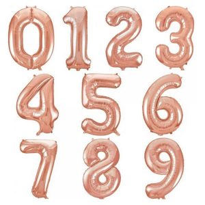 Шар Цифра Розовое золото 102 см.