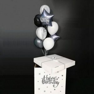 КОРОБКА С ШАРАМИ HAPPY BIRTHDAY