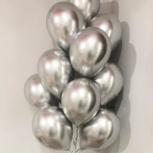 Воздушные шары "ХРОМ" серебро 7шт