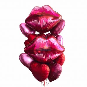 Композиция из фольгированных шаров поцелуй на 14 февраля, 15шт