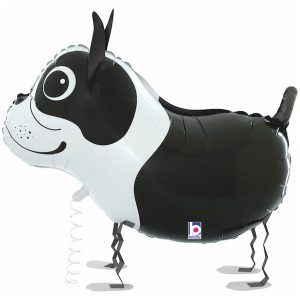 Фольгированные шары ходячие  собака бостон-терьер, 48см