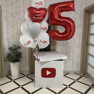 Коробка с шарами ,YOUTUBE,11шт
