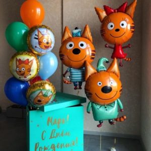Шары в коробке Три кота.13шт